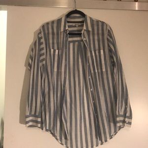 Blue and white striped madewell button down